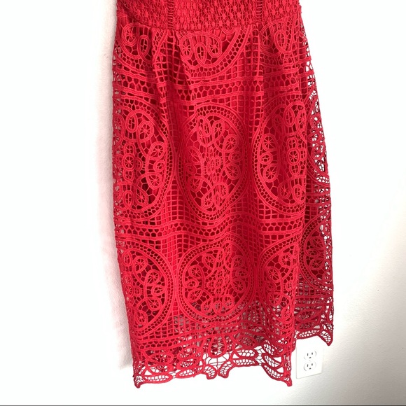 Lulus | Real Life Dream Berry Red Lace Midi Dress - Picture 6 of 12